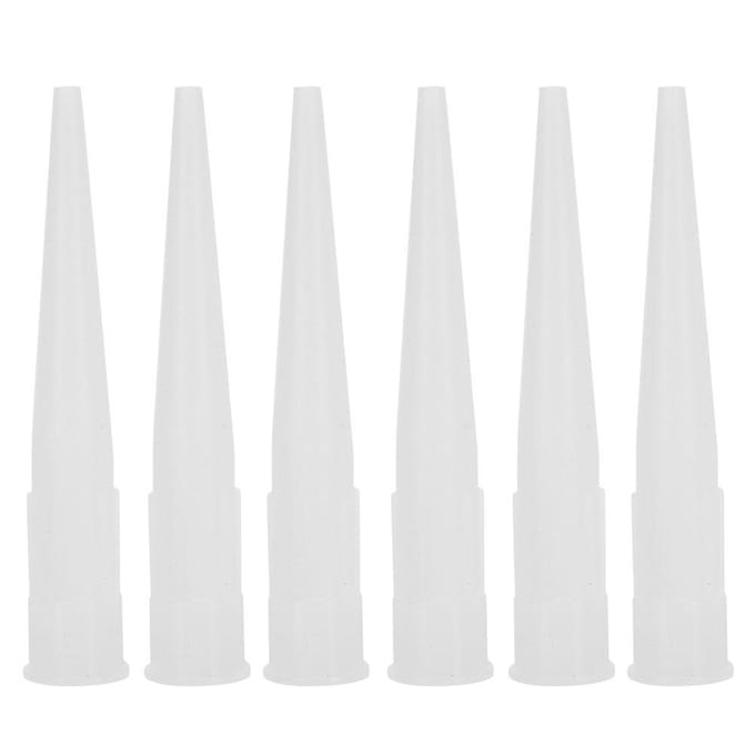 30 stuks Kitspuiten Plastic Glaslijm Spuitmonden Afdichtmiddel Siliconen Kitpunten white