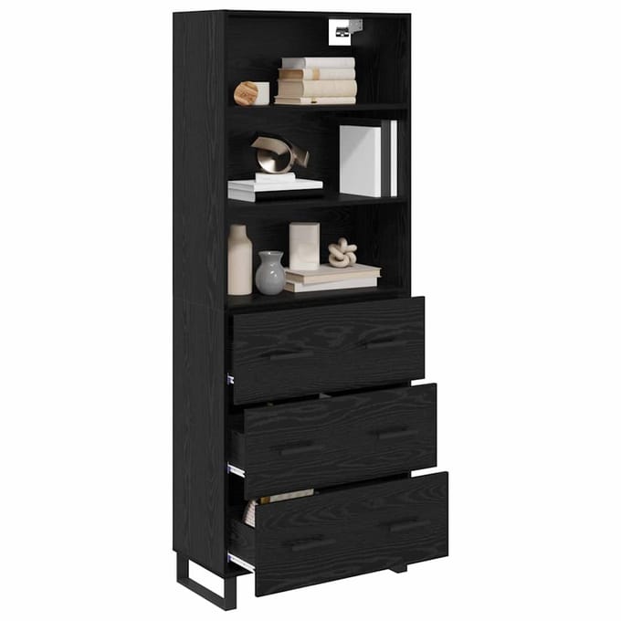 vidaXL - Highboard - 2 - st - Zwart - Eiken - 69,5 - x - 34 - x - 180 - cm