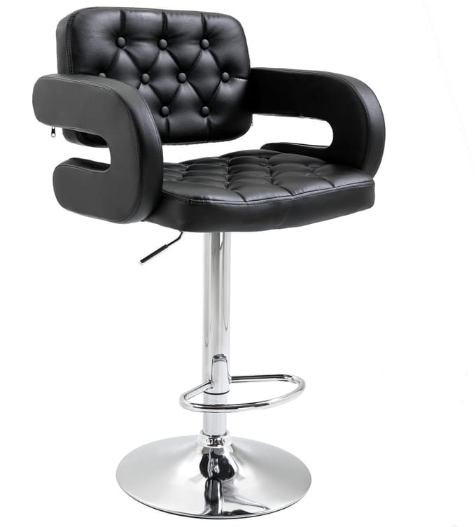 Homcom Barkruk-PU-61L x 50B x 93-113H cm-Zwart