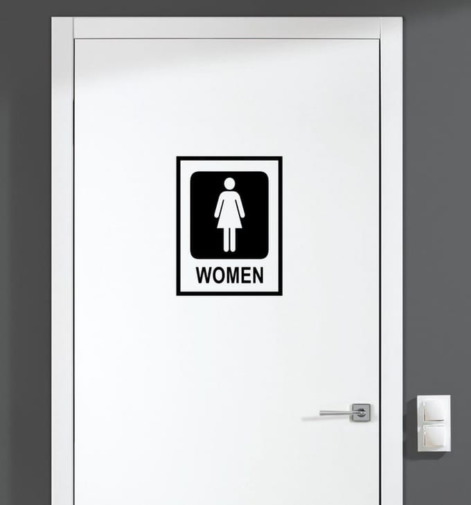 Deursticker - Women - Zwart 16x21