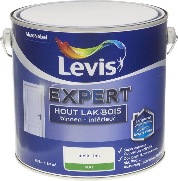 Levis - Expert Hout Lak Binnen Mat - Melk - 2,5 L