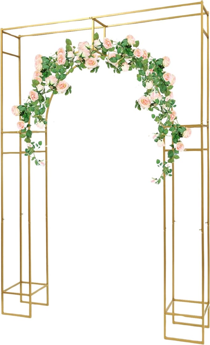 Archi Tuinboog – Rozenboog - Tuin Prieel Frame – Boog voor Bloemen & Ballonen - DIY Decoratie – Wit – 1.80 × 2.40 m