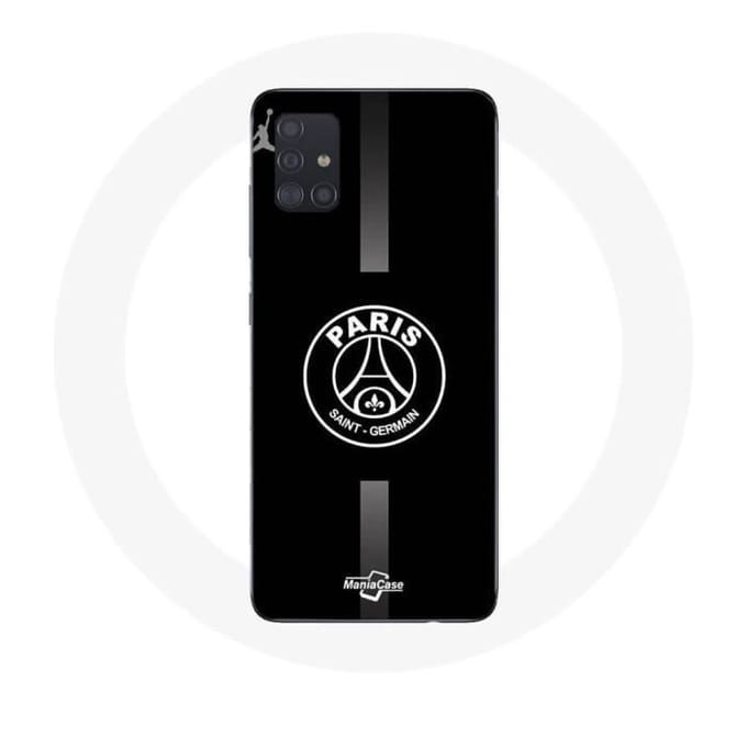 Coque - Maniacase - Samsung Galaxy A51 - Logo PSG Jordan - Souple - Protection Mat noir
