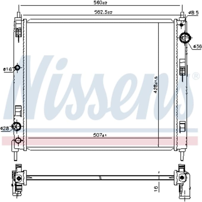 Radiator, motorkoeling NISSENS 606119