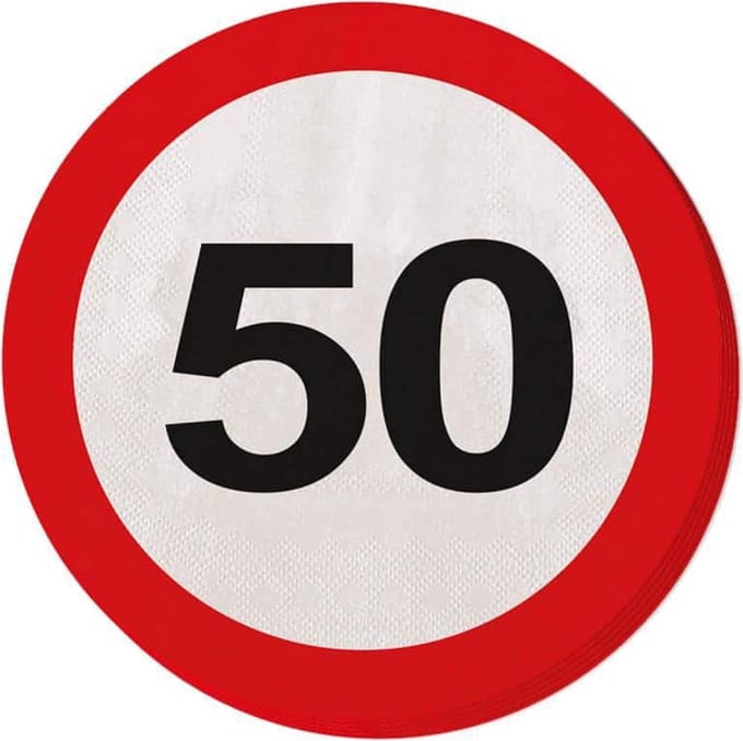 Servetten verkeersborden 50 jaar