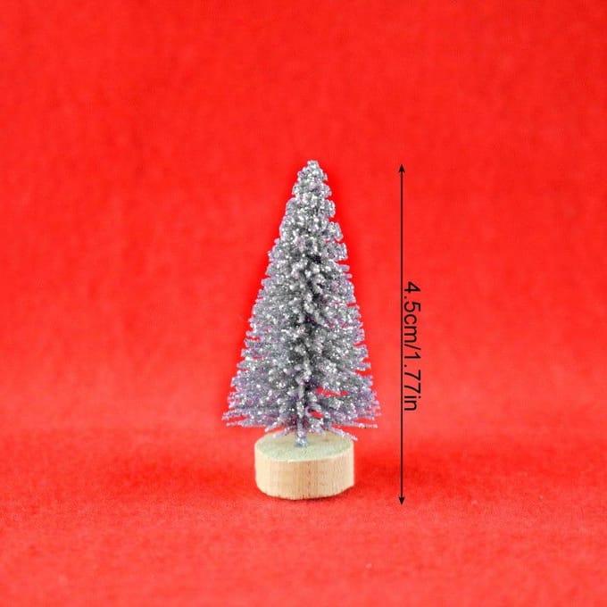 12 Stuks Kunstmatige Mini Kerstboom Ornament Kleine Den Sisal Sneeuw Nep Planten Kerstboom Tafelblad Nieuwjaar Navidad Decoratie Cadeaus