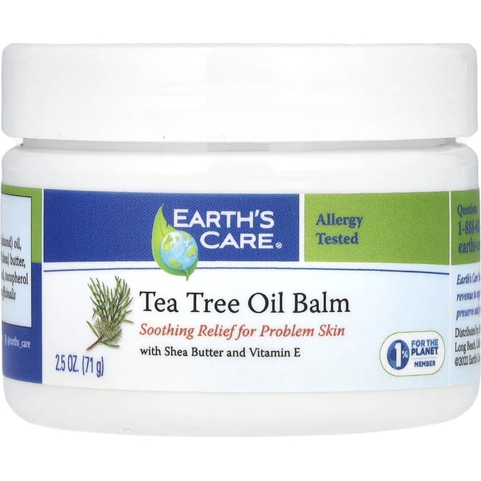 Earth's Care, met tea tree olie balsem, sheaboter en vitamine E, 2,5 oz (71 gram) blue