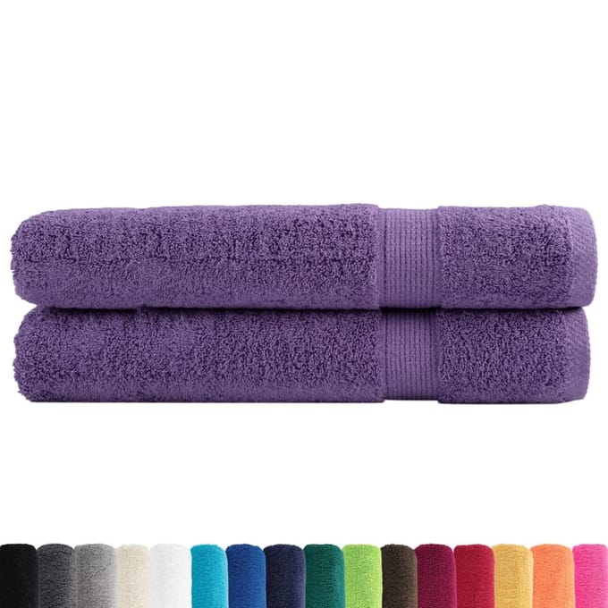 vidaXL - Handdoeken - SOLUND - 2 - st - 600 - g/m² - 100x200 - cm - paars