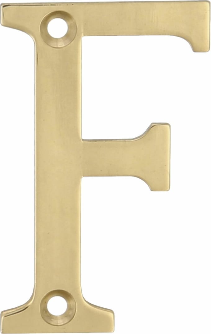 AMIG – Huisnummer F - Gepolijst Messing – 5.5 x 100mm – Schroefbaar