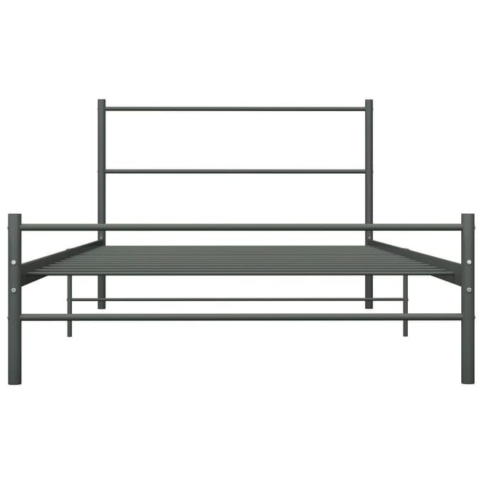 vidaXL - Bedframe - metaal - grijs - 90x200 - cm
