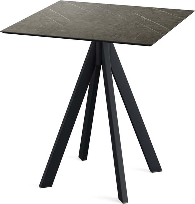 Tuintafel Midnight Marble Infinity Zwart Frame HPL 70x70cm - Giga Meubel