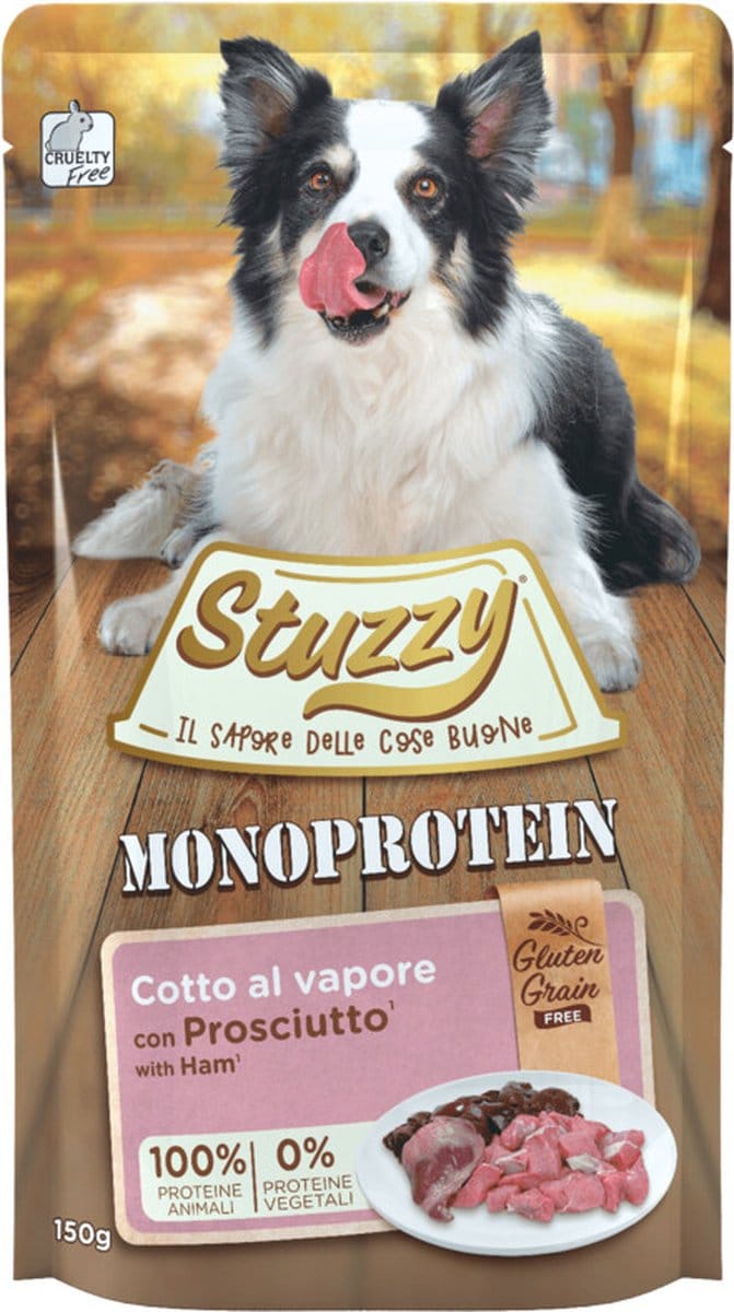 12x Stuzzy Hondenvoer Monoprotein Graanvrij Ham 150 gr