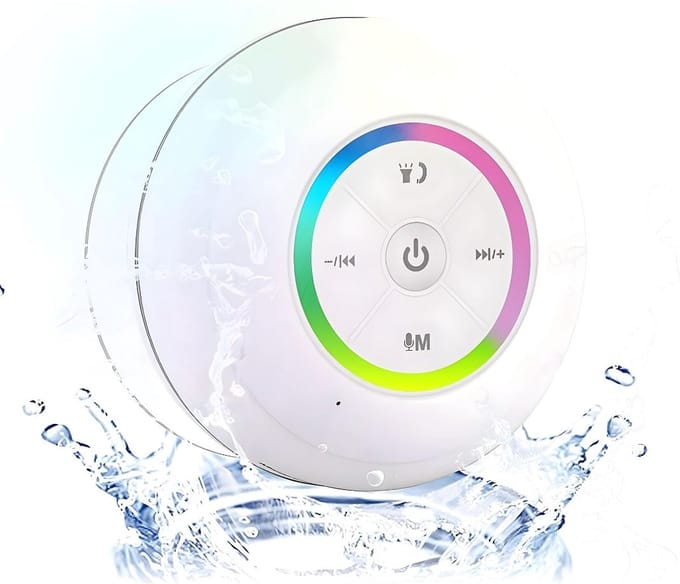 Douchespeaker - Douche Radio met Bluetooth - Waterdichte Speaker - Ingebouwde Microfoon - Met Zuignap - Wit - Oplaadbaar