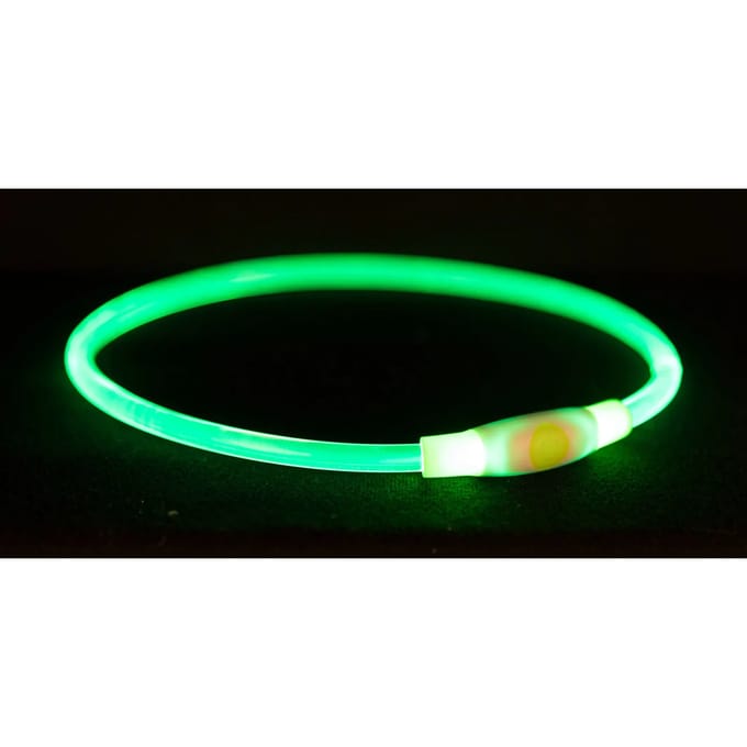 Trixie - Halsband - USB - Flash Light - Lichtgevend - Oplaadbaar - TPU - Groen - 65X0.8 cm