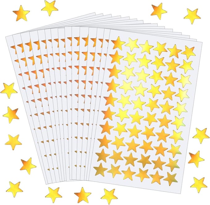 SolidKeus - 1020 Stuks Gouden Ster Stickers voor Beloningen