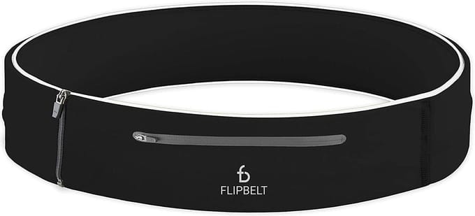 Flipbelt Elite Zwart - Running belt - Hardloopriem - Waterafstotend - Afsluitbaar met rits - M