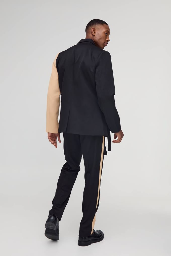 Slim Fit Wrap Panel Blazer | Black | Size 50