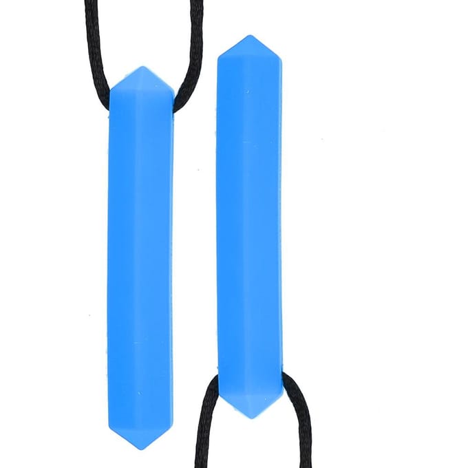 2 stuks Siliconen Bijtring Hittebestendig Waterdicht Kauw Hanger Ketting Blue blue