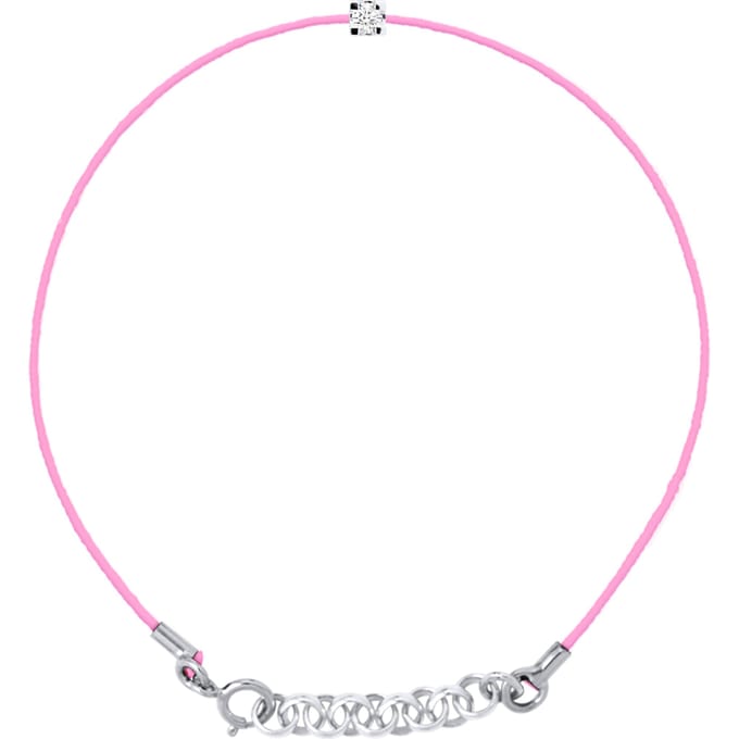 Diamond Bracelet Solitaire 0050 Cts Nylon Rose 925