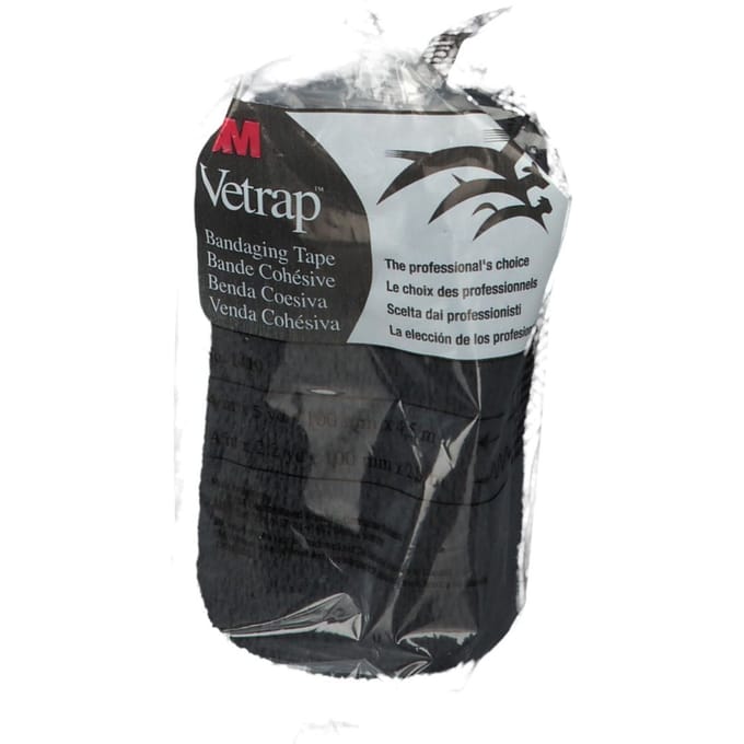 3M Vetrap Elastisch Steunverband 10 cm x 450 Zwart 1 Verband(en)
