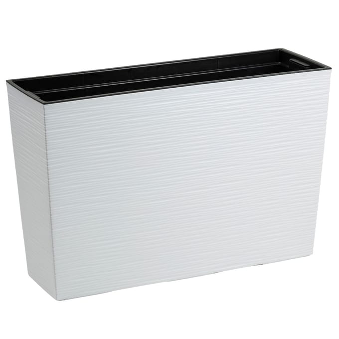 Hoge Rechthoekige Plantenbak Wit met Inzet 56x36 cm
