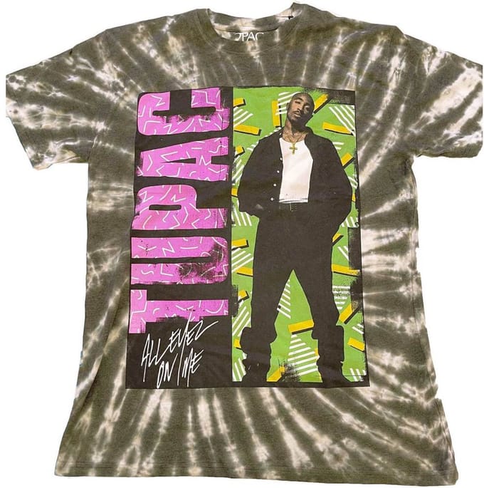 Tupac - All Eyez On Me Heren T-shirt - M - Groen