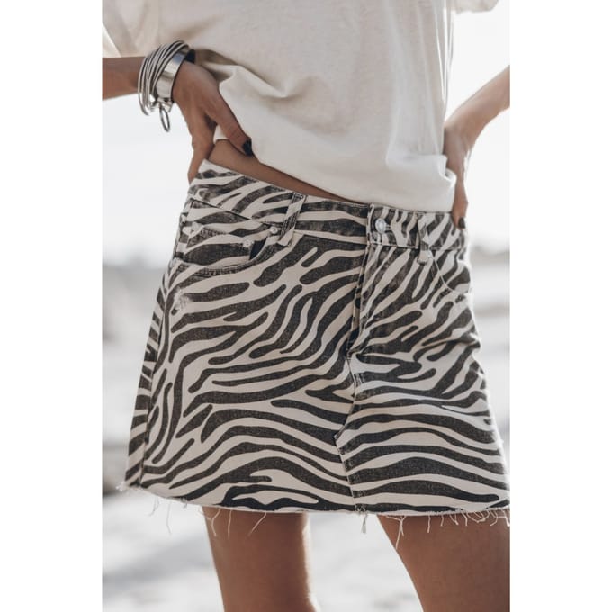 Mikuta The Zebra Denim Skirt White Taglia: M | Minigonne Outlet | Donna | Blu