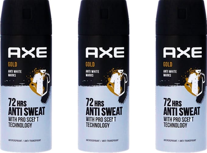 AXE Deo Spray Gold Mannen - Deodorant 150 ml - Voordeelverpakking 3 stuks