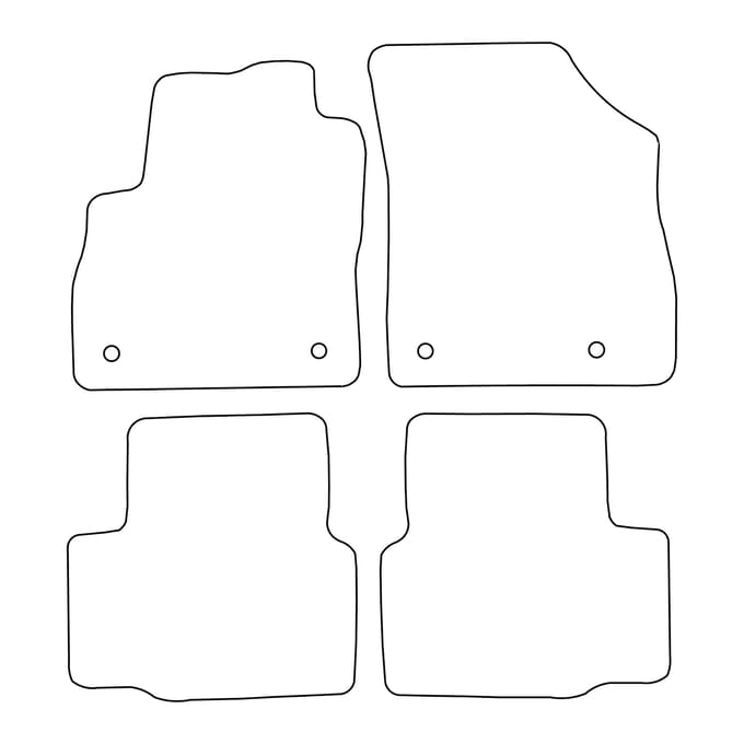 Complete set velours vloermatten passend voor Opel Astra K 2015-2021 - zwarte afwerking
