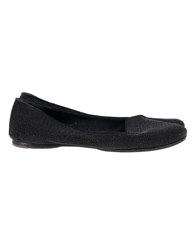 Saint Laurent Glanzende Ballerina's in Zwarte Glitters