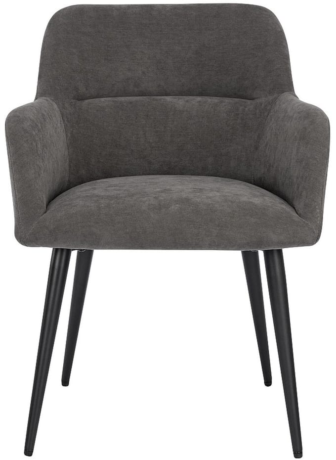 Vente-unique Set van 2 stoelen HEKA - Met armleuningen - Stof en metaal - Grijs