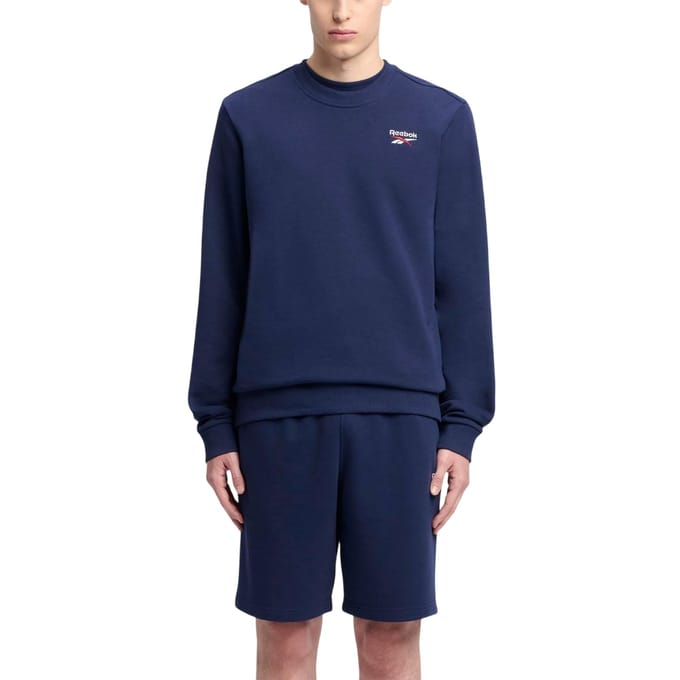Reebok Heren-sweatshirt met klein logo van Identity (Marine)