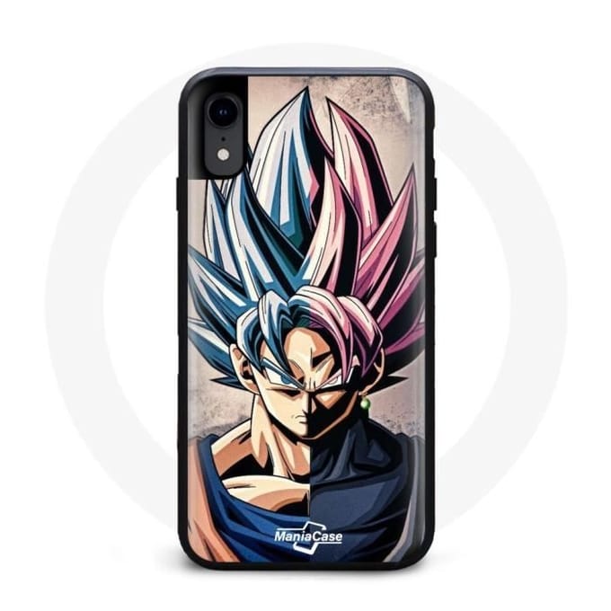 Coque - Maniacase - Iphone XR - Dragon Ball Goku - Silicone - Souple noir
