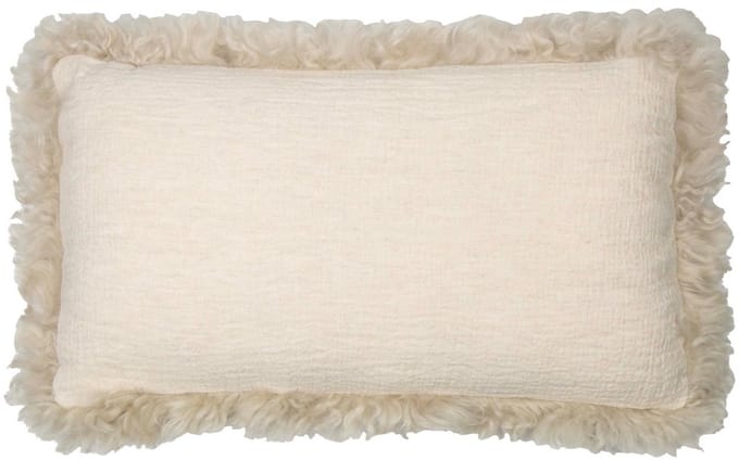 kussen schaap krulhaar linnen beige 30x50cm