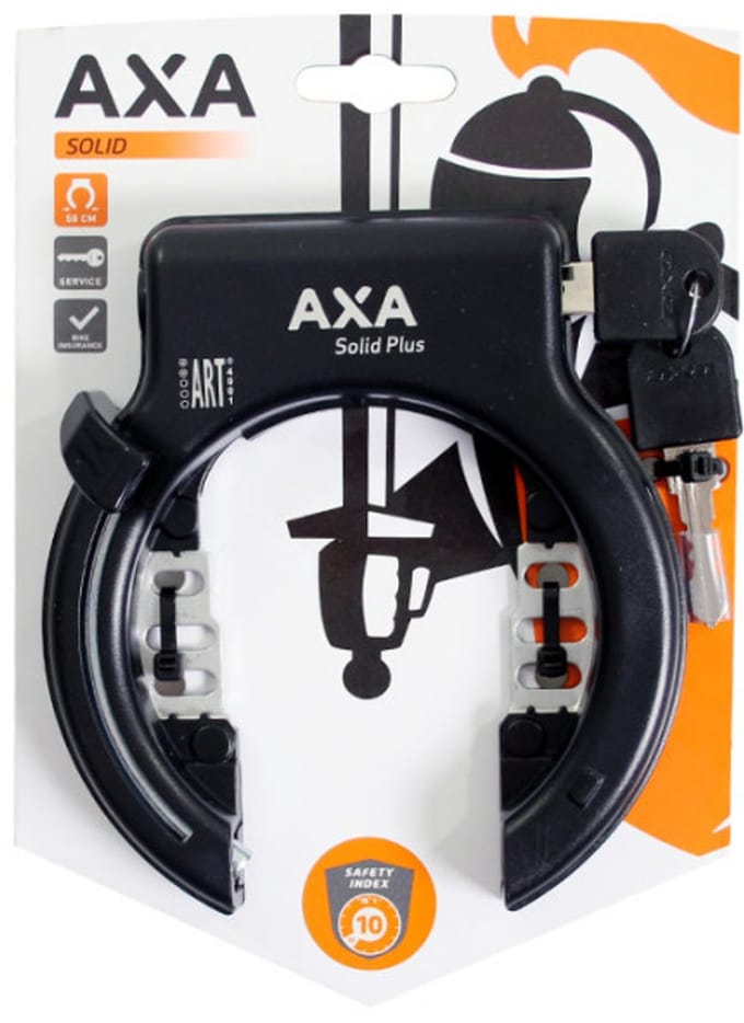 AXA Solid Plus - Ringslot - Zwart - Uitneembare Sleutel met Flexibele Bevestiging