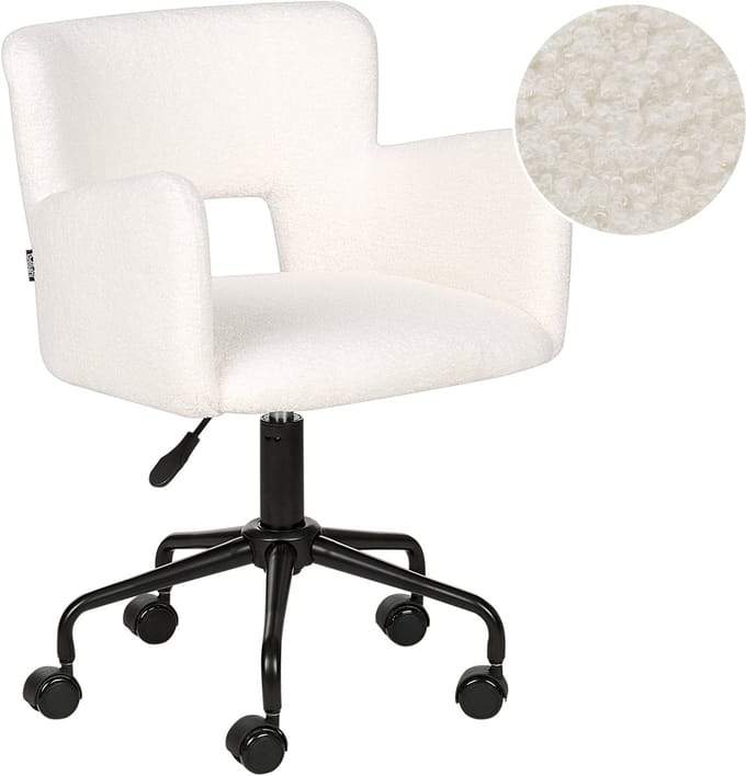 SANILAC - Bureaustoel - Gebroken wit - Bouclé