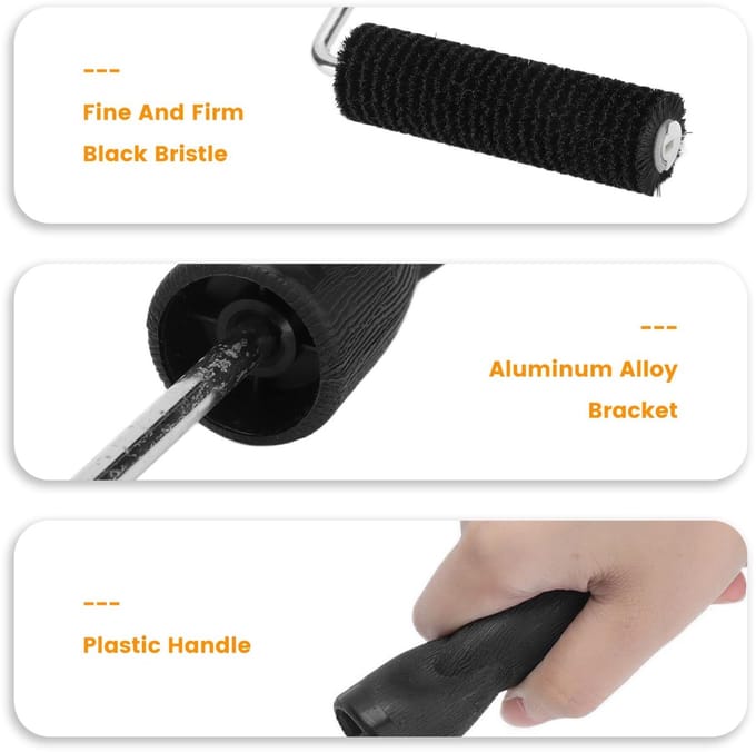 Dailygoods- Bubble Roller 28x100mm - Spiked Roller Tool - Hars Bubble Verwijderaar - Ergonomisch Houten Handvat - Antislip Handgreep - Verbeterde Arbeidsefficiëntie - Lamineerroller