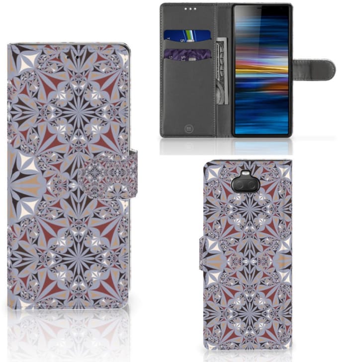 Sony Xperia 10 Bookcase Flower Tiles