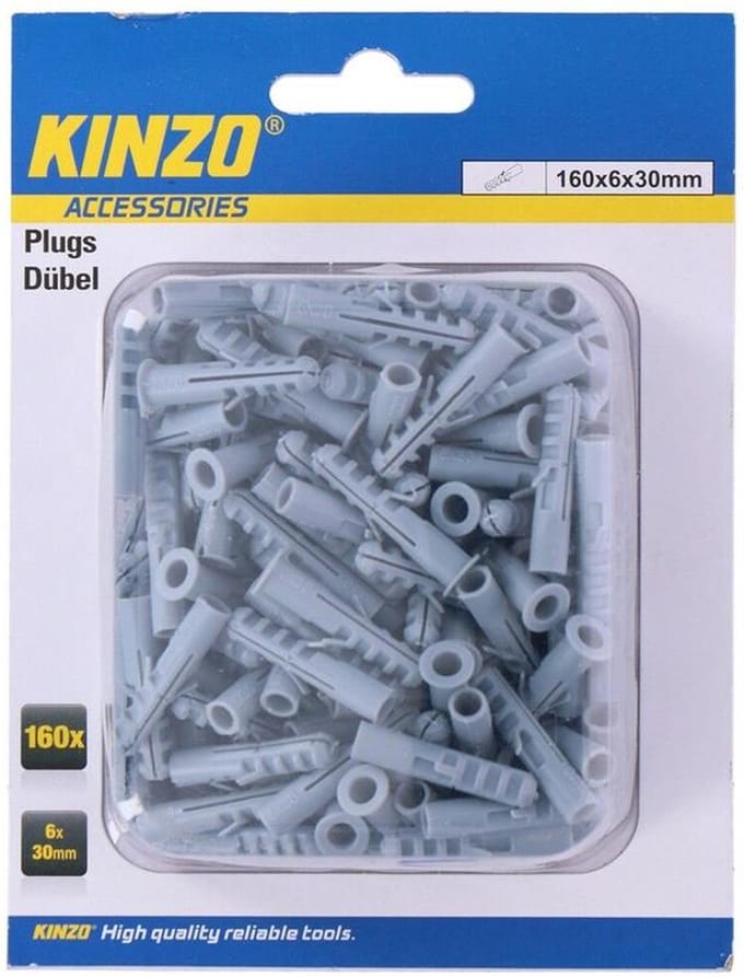 Kinzo Pluggen kunststof 160st 6x30mm