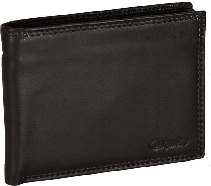 Esquire Duo portemonnee leer 12,5 cm - Jongens - Horizontaal - black