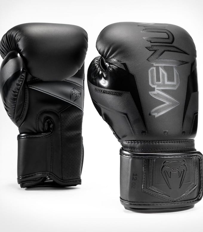 Venum Elite Evo Bokshandschoenen – Black/Black – 16 oz