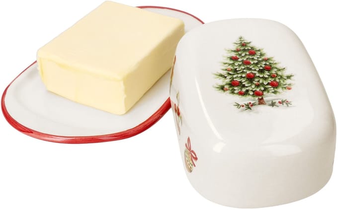 Maestro Natale Kerst keramiek botervlootje met deksel - 15/19