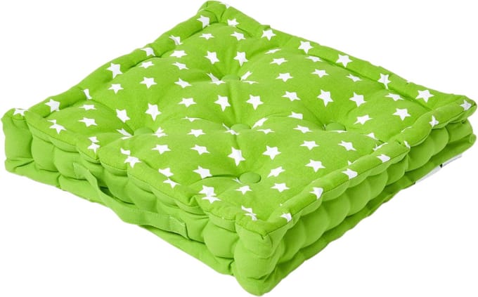Homescapes zitkussen sterren groen 40 x 40 x 10 cm & polyester