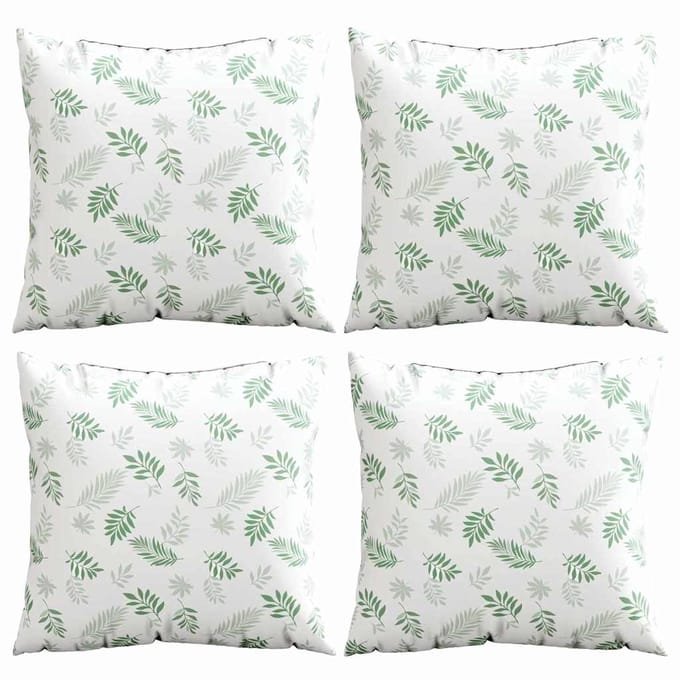 vidaXL - Verspreiding - Kussens - 4 - st - Polyester - stof - Bladpatroon - 60 - x - 60 - cm