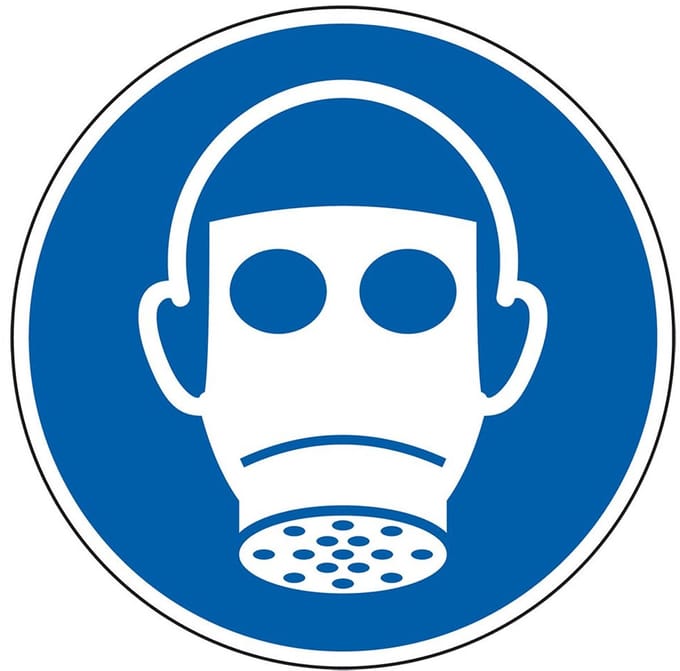 Ademhalingsbescherming verplicht sticker - ISO 7010 - M017 200 mm