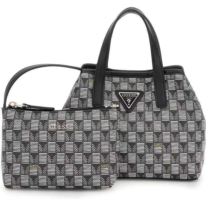 GUESS Handtas Schoudertas G Wave Mini Tote Black Logo Zwart