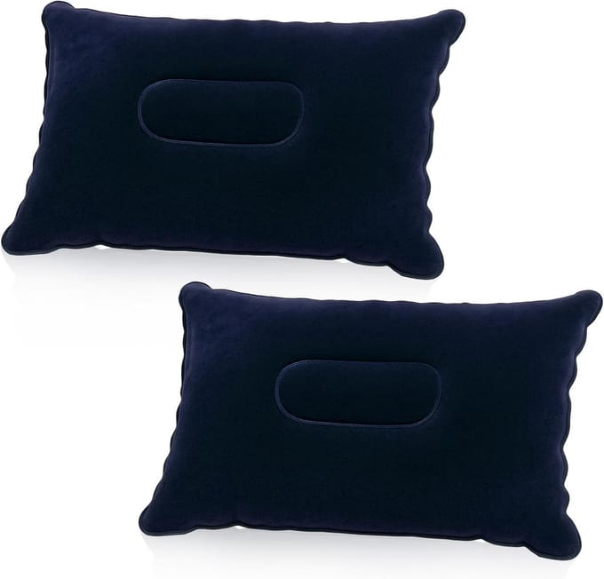 Set van 2 Opblaasbare Kussens voor Camping en Reizen - Compact en Lichtgewicht