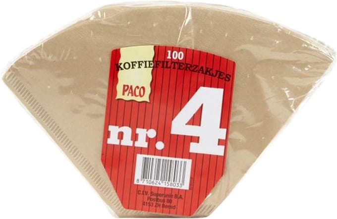 Koffiefilter Paco bruin nummer 4 - multipak 24x 100 stuks