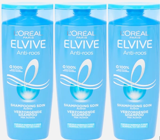 3x L'Oréal Elvive - Voordeelpak - Shampoo - Anti-roos - 3x 250 ML