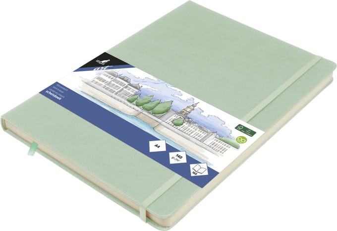 Kangaro schetsboek - A4 - mint - PU hardcover - met elastiek en lint